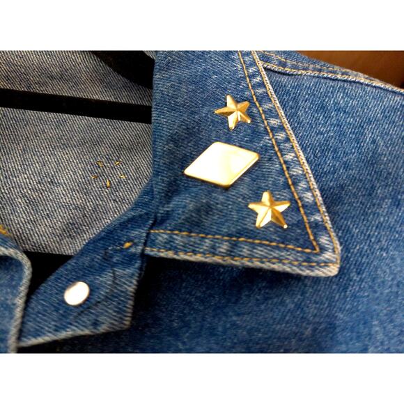 Vintage Made in The Shade Studded Denim Trucker Jacket Size Medium - Picture 8 of 10